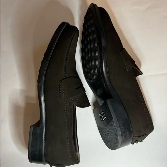 TODS Mens Suede Penny Loafers dark dark brown